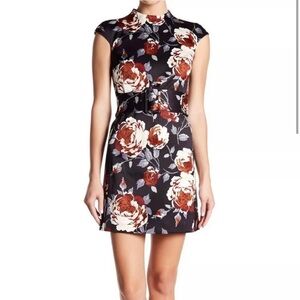 Theory Mod Dress Floral Victoria‎ Belted Shift Mini Work Office Sz 2